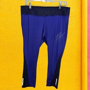 Nike Dri-FIT “RUN” Blue Animal Print Leggings XL Women’s‎ Running Tights